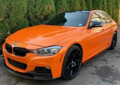 Orange bmw m3